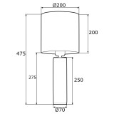 ARGON 4231 | Almada-AR Argon stolové svietidlo 47,5cm prepínač na vedení 1x E27 biela, mosadz