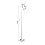 ARGON 4258 | Doria Argon stojaté svietidlo 160cm prepínač na vedení otočné prvky 1x E27 biela, mosadz