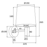 ARGON 4348 | Ponte-AR Argon rameno stenové svietidlo 1x E27 mosadz, modrá, biela