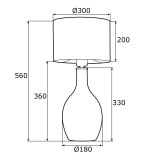 ARGON 4360 | Beja-AR Argon stolové svietidlo 56cm prepínač na vedení 1x E27 tmavošedá, zlatý, biela