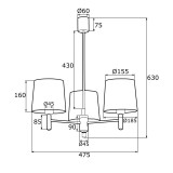 ARGON 6110 | Ponte-AR Argon luster svietidlo 3x E27 mosadz, krémové