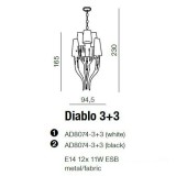 AZZARDO 0173 | Diablo-AZ Azzardo luster svietidlo 12x E14 chróm, biela