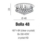 AZZARDO 1287 | Bolla Azzardo stropné svietidlo 8x G9 chróm, priesvitné