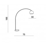 AZZARDO 2408 | Gio Azzardo stojaté svietidlo 166cm prepínač 1x E27 chróm, biela