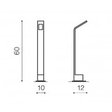 AZZARDO 3482 | Agape Azzardo stojaté svietidlo 60cm prepínač 1x LED 480lm 3000K IP54 tmavošedá