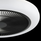 EGLO 35139 | Kostrena Eglo svietidlo s ventilátorom stropné kruhový diaľkový ovládač regulovateľná intenzita svetla, nastaviteľná farebná teplota, časový spínač 3x LED 3300lm 2700 <-> 6500K biela, čierna, kryštálový efekt