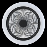 EGLO 35139 | Kostrena Eglo svietidlo s ventilátorom stropné kruhový diaľkový ovládač regulovateľná intenzita svetla, nastaviteľná farebná teplota, časový spínač 3x LED 3300lm 2700 <-> 6500K biela, čierna, kryštálový efekt