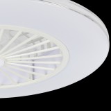 EGLO 35142 | Lovisca Eglo svietidlo s ventilátorom stropné kruhový diaľkový ovládač regulovateľná intenzita svetla, nastaviteľná farebná teplota, časový spínač 3x LED 4500lm 2700 <-> 6500K biela, strieborný, opál