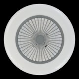 EGLO 35144 | Sayulita Eglo svietidlo s ventilátorom stropné kruhový diaľkový ovládač regulovateľná intenzita svetla, nastaviteľná farebná teplota, časový spínač 3x LED 4500lm 2700 <-> 6500K biela, sivé, opál