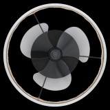 EGLO 35148 | Frana Eglo svietidlo s ventilátorom stropné kruhový diaľkový ovládač regulovateľná intenzita svetla, nastaviteľná farebná teplota, časový spínač 1x LED 3600lm 2700 <-> 6500K matná čierna, natur, opál