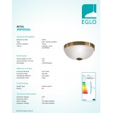EGLO 82741 | Imperial Eglo stropné svietidlo 2x E27 bronzová, biela