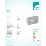 EGLO 88575 | Zimba Eglo zabudovateľné svietidlo 227x127mm 1x E14 IP44 strieborný, saténový