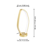 EGLO 900918 | Vallerosa Eglo stolové svietidlo 42,5cm prepínač na vedení 1x LED 1300lm 3000K zlaté,matné, opál