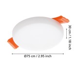 EGLO 900962 | Rapita Eglo zabudovateľné LED panel kruhový Ø75mm 1x LED 450lm 3000K IP65/20 biela, opál