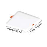 EGLO 900969 | Rapita Eglo zabudovateľné LED panel štvorec 215x215mm 1x LED 2250lm 3000K IP65/20 biela, opál