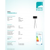 EGLO 95541 | Fondachelli Eglo stojaté svietidlo 151,5cm nožný vypínač 1x E27 čierna, mosadz