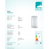 EGLO 95773 | Cupella Eglo stenové svietidlo 2x LED 960lm 3000K chróm, biela