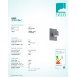 EGLO 96019 | Sesimba Eglo stenové svietidlo pohybový senzor 2x LED 560lm 3000K IP44 strieborný, priesvitné