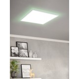 EGLO 98766 | Salobrena-B Eglo stropné RGB-TW LED panel štvorec diaľkový ovládač regulovateľná intenzita svetla, nastaviteľná farebná teplota, meniace farbu 1x LED 4200lm 2700 <-> 6500K biela, opál