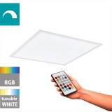 EGLO 98766 | Salobrena-B Eglo stropné RGB-TW LED panel štvorec diaľkový ovládač regulovateľná intenzita svetla, nastaviteľná farebná teplota, meniace farbu 1x LED 4200lm 2700 <-> 6500K biela, opál