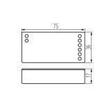 KANLUX 22147 | Kanlux ovládač MONO/CCT LED DIM RF max 10A - 12/24V DC 30m - CTRL 12/24V MONO/CCT - obdĺžnik regulovateľná intenzita svetla, nastaviteľná farebná teplota biela