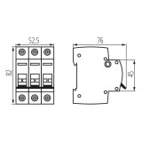 KANLUX 23234 | Kanlux hlavný vypínač DIN35 modul, 3 - 80A - KMI-3/80A - svetlo šedá, červená