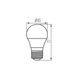 KANLUX 23425 | E27 4,5W -> 40W Kanlux malá guľa G45 LED svetelný zdroj SMD - BILO 4,5W E27-WW - 470lm 3000K 150° CRI>80