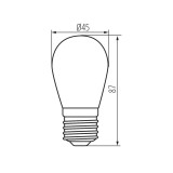 KANLUX 26048 | E27 0,9W Kanlux Edison ST45 LED svetelný zdroj filament - GREEN - ST45 LED 0,9W E27-GR - 75lm 220° IK04