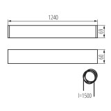 KANLUX 27413 | Alin-4LED Kanlux visiace 1200mm svietidlo - MATT - ALIN 4LED 1X120-W - tehla určené pre T8 LED zdroje 1x G13 / T8 LED biela