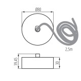 KANLUX 32540 | Kanlux zavesenie doplnok - ALIN CORD 1F-W - kruhový biela