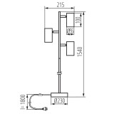 KANLUX 35787 | Evalo Kanlux stojaté svietidlo - EVALO FL 3xGU10 W-SR - 154cm nožný vypínač otočné prvky 3x GU10 biela