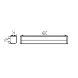 KANLUX 36650 | Akvo Kanlux stenové svietidlo - LIN-3001-60-CH - prepínač 1x LED 1600lm 4000K IP44 biela