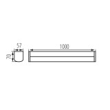 KANLUX 36656 | Akvo Kanlux stenové svietidlo - LIN-3001-60-CH - prepínač 1x LED 2750lm 4000K IP44 biela