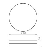 KANLUX 37293 | Iper Kanlux stenové, stropné svietidlo - IPER LED 35W-NW-O - kruhový 1x LED 4200lm 4000K IP65 IK10 biela