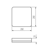 KANLUX 37296 | Iper Kanlux stenové, stropné svietidlo - IPER LED 26W-NW-L - štvorec 1x LED 3120lm 4000K IP65 IK10 biela