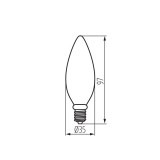 KANLUX 37382 | E14 4,5W -> 40W Kanlux sviečka C35 LED svetelný zdroj filament - XLED W C35E14 4,5W-WW - 470lm 2700K 320° CRI>80