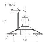 KANLUX 7373 | Teson Kanlux zabudovateľné svietidlo - TESON AL-DSL50 alu - štvorec 79x79mm 1x GU10 hliník