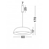 NOVA LUCE 86009 | Landon Nova Luce visiace svietidlo - TRIAC regulovateľná intenzita svetla, vedenie je možné zkrátiť 1x LED 2400lm 3000K čierna, mosadz