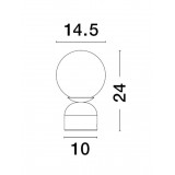 NOVA LUCE 9050164 | Kenio Nova Luce stolové svietidlo 24cm prepínač na vedení 1x E14 biely mramor, opál