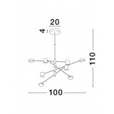 NOVA LUCE 9080122 | Nordik-NL Nova Luce visiace svietidlo - TRIAC regulovateľná intenzita svetla, otočné prvky 1x LED 690lm 3000K čierna, opál