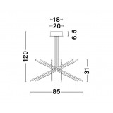 NOVA LUCE 9180783 | Raccio Nova Luce visiace svietidlo - TRIAC diaľkový ovládač otočné prvky, regulovateľná intenzita svetla 1x LED 4200lm 3000K čierna, biela