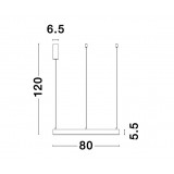 NOVA LUCE 9190648 | Motif Nova Luce visiace svietidlo - TRIAC kruhový regulovateľná intenzita svetla, vedenie je možné zkrátiť 1x LED 3360lm 3000K zlatý, biela