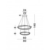 NOVA LUCE 9333063 | Aurelia-NL Nova Luce visiace svietidlo - TRIAC regulovateľná intenzita svetla, vedenie je možné zkrátiť 1x LED 6351lm 3500K zlatý, krištáľ