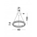 NOVA LUCE 9333066 | Aurelia-NL Nova Luce visiace svietidlo - TRIAC kruhový regulovateľná intenzita svetla, vedenie je možné zkrátiť 1x LED 4647lm 3500K chróm, krištáľ