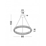 NOVA LUCE 9333067 | Aurelia-NL Nova Luce visiace svietidlo - TRIAC kruhový regulovateľná intenzita svetla, vedenie je možné zkrátiť 1x LED 4895lm 3500K chróm, krištáľ