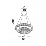 NOVA LUCE 9333068 | Aurelia-NL Nova Luce visiace svietidlo - TRIAC kruhový regulovateľná intenzita svetla, vedenie je možné zkrátiť 1x LED 4328lm 3500K chróm, krištáľ