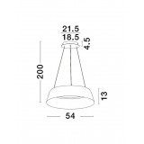 NOVA LUCE 9345657 | Alba-NL Nova Luce visiace svietidlo - TRIAC regulovateľná intenzita svetla, vedenie je možné zkrátiť 1x LED 1982lm 3000K matný biely, zlatý