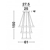 NOVA LUCE 9501430 | Leon-NL Nova Luce visiace svietidlo - TRIAC kruhový regulovateľná intenzita svetla, vedenie je možné zkrátiť, otočné prvky 1x LED 4980lm 3000K starožitná zlata, biela