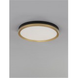 NOVA LUCE 9695236 | Cantria Nova Luce stropné svietidlo kruhový 1x LED 1916lm 3000K čierna, mosadz, opál