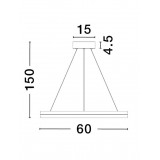 NOVA LUCE 9695238 | Cantria Nova Luce visiace svietidlo - TRIAC kruhový regulovateľná intenzita svetla, vedenie je možné zkrátiť 1x LED 4580lm 3000K čierna, mosadz, opál